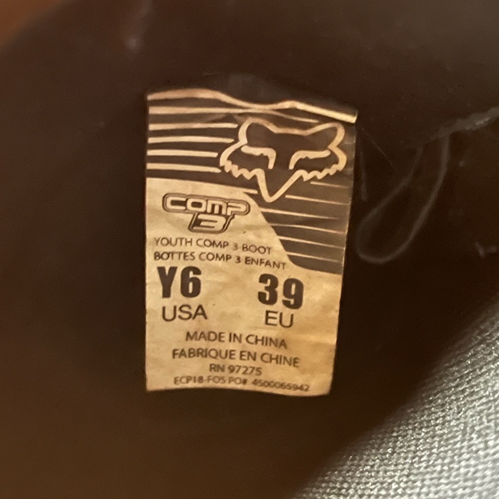 Fox Kids Black and White Motocross Boots - Picture 3 of 3